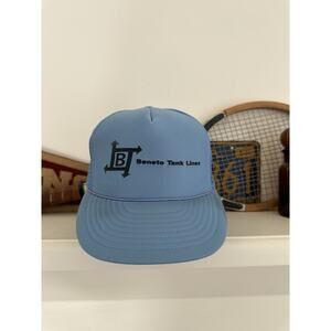 Vintage Beneto Tank Lines Trucker Otto Snapback Hat